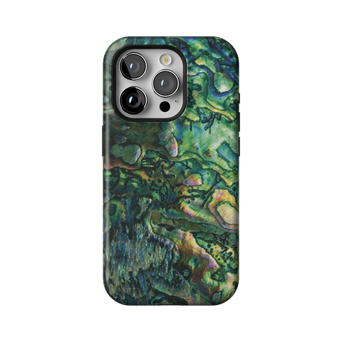 Green Abalone Shell Tough Phone Case for iPhone 15 Pro - The Urban Flair