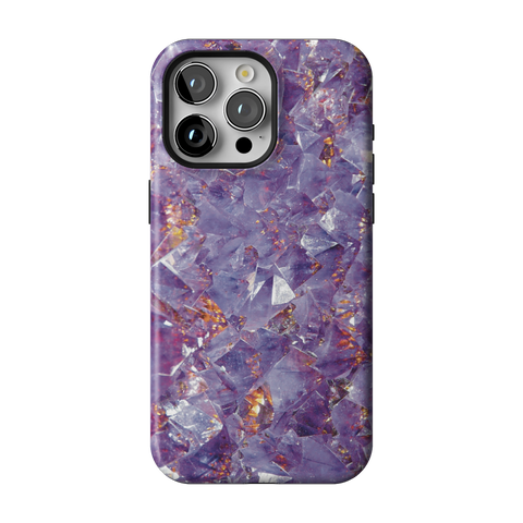 Raw Amethyst Crystal Tough Phone Case for iPhone 15 Pro Max - The Urban Flair