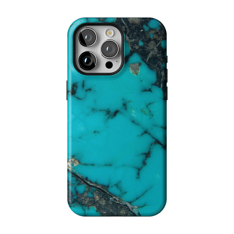 Turquoise Stone Print Tough Phone Case for iPhone 15 Pro Max - The Urban Flair