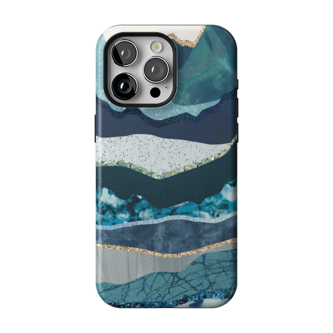 Teal Mountain Landscape Tough Phone Case for iPhone 15 Pro Max - The Urban Flair