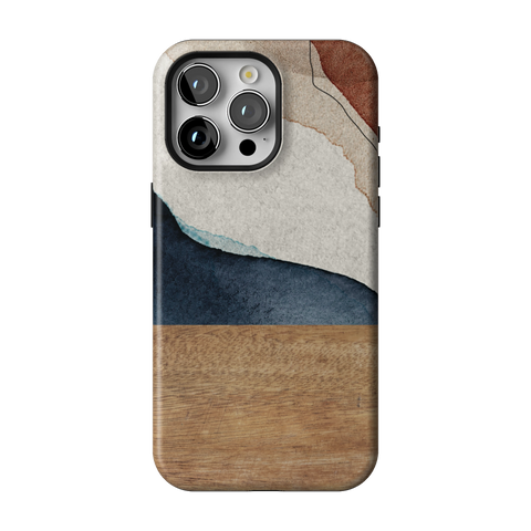 Rustic Watercolor & Wood Print Tough Phone Case for iPhone 15 Pro Max - The Urban Flair