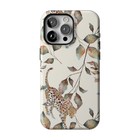 Autumn Cheetah Botanical Tough Phone Case for iPhone 15 Pro Max - The Urban Flair