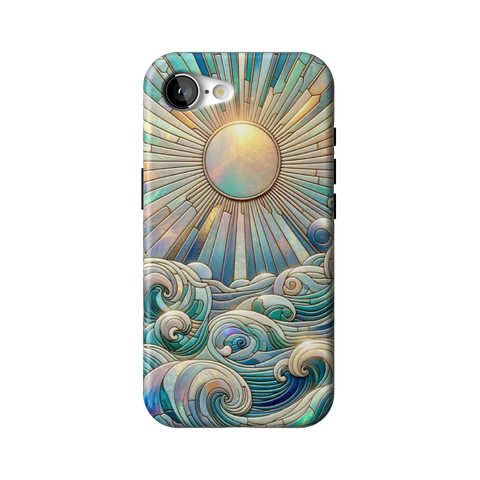 Sun Rays & Ocean Waves Stained Glass Tough Phone Case for iPhone 16e - The Urban Flair