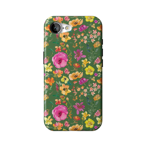 Green Watercolor Flowers Tough Phone Case for iPhone 16e - The Urban Flair