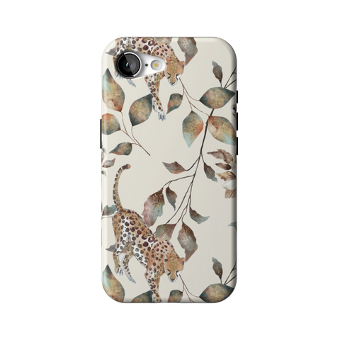Autumn Cheetah Botanical Tough Phone Case for iPhone 16e - The Urban Flair