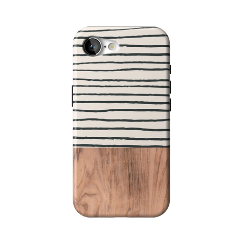 Striped Wood Print Tough Phone Case for iPhone 16e - The Urban Flair