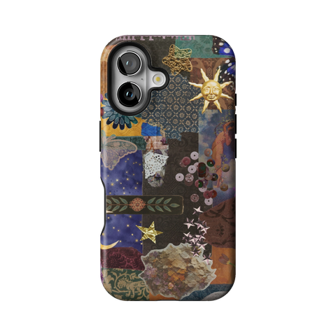 Whimsy Mixed Media Collage Tough Phone Case for iPhone 16 - The Urban Flair