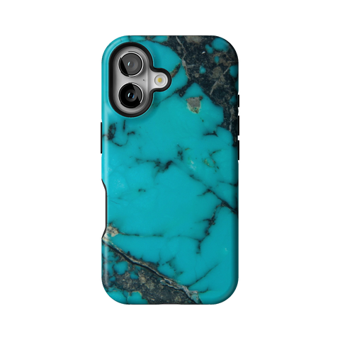 Turquoise Stone Print Tough Phone Case for iPhone 16 - The Urban Flair