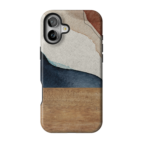 Rustic Watercolor & Wood Print Tough Phone Case for iPhone 16 Plus - The Urban Flair