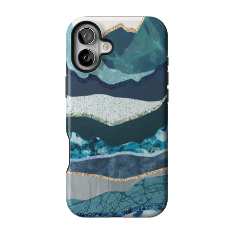 Teal Mountain Landscape Tough Phone Case for iPhone 16 Plus - The Urban Flair