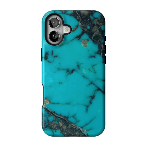 Turquoise Stone Print Tough Phone Case for iPhone 16 Plus - The Urban Flair