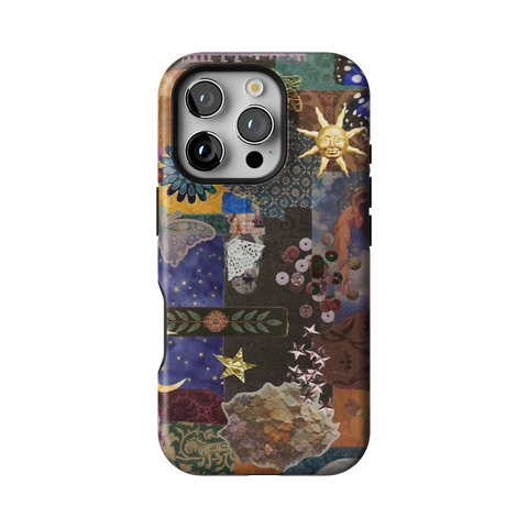 Whimsy Mixed Media Collage Tough Phone Case for iPhone 16 Pro - The Urban Flair