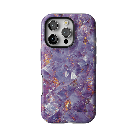 Raw Amethyst Crystal Tough Phone Case for iPhone 16 Pro - The Urban Flair