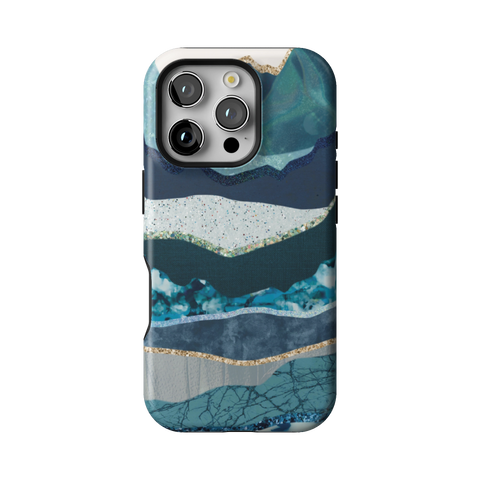 Teal Mountain Landscape Tough Phone Case for iPhone 16 Pro - The Urban Flair
