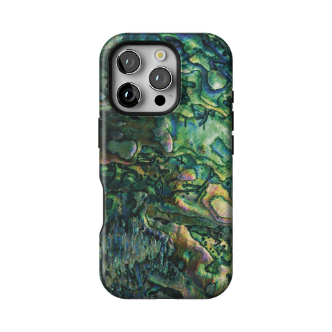 Green Abalone Shell Tough Phone Case for iPhone 16 Pro - The Urban Flair