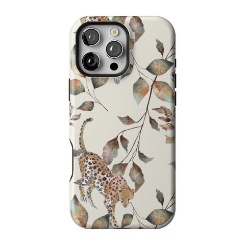 Autumn Cheetah Botanical Tough Phone Case for iPhone 16 Pro Max - The Urban Flair