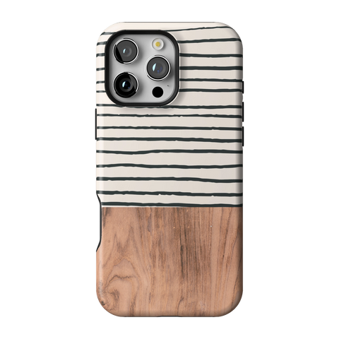 Striped Wood Print Tough Phone Case for iPhone 16 Pro Max - The Urban Flair