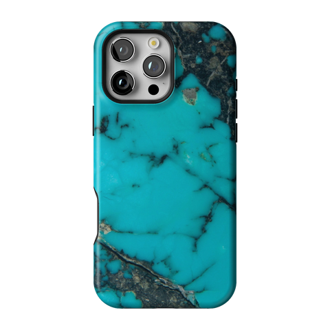 Turquoise Stone Print Tough Phone Case for iPhone 16 Pro Max - The Urban Flair