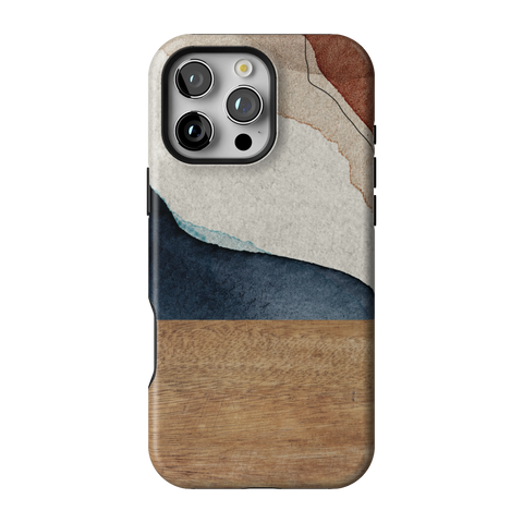 Rustic Watercolor & Wood Print Tough Phone Case for iPhone 16 Pro Max - The Urban Flair