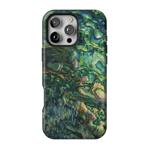 Green Abalone Shell Tough Phone Case for iPhone 16 Pro Max - The Urban Flair