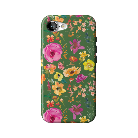 Green Watercolor Flowers Tough Phone Case for iPhone 17e - The Urban Flair