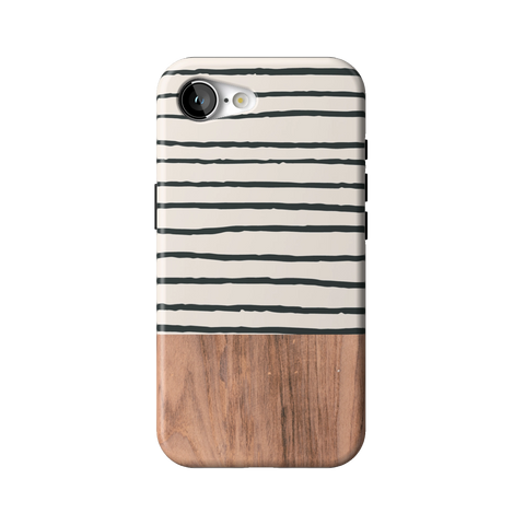 Striped Wood Print Tough Phone Case for iPhone 17e - The Urban Flair