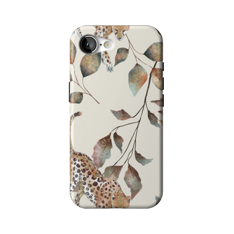 Autumn Cheetah Botanical Tough Phone Case for iPhone 17e - The Urban Flair