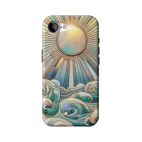 Sun Rays & Ocean Waves Stained Glass Tough Phone Case for iPhone 17e - The Urban Flair