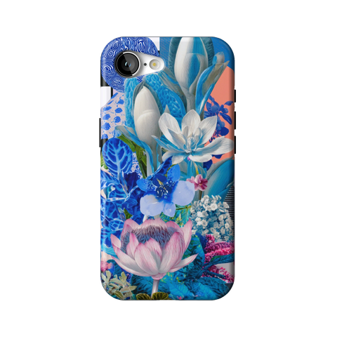 Blue Lotus Botanical Collage Tough Phone Case