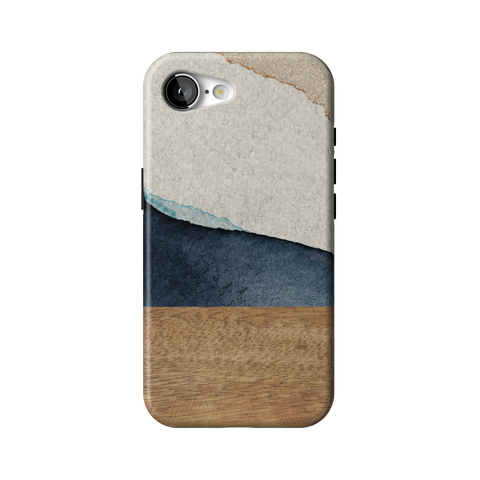 Rustic Watercolor & Wood Print Tough Phone Case for iPhone 17e - The Urban Flair