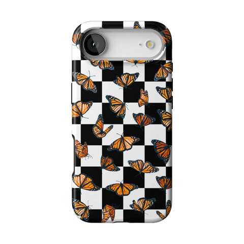 Checkered Monarch Butterfly Tough Phone Case for iPhone 17 Air - The Urban Flair