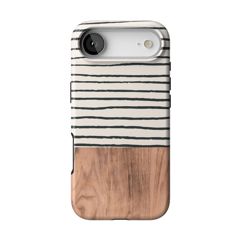 Striped Wood Print Tough Phone Case for iPhone 17 Air - The Urban Flair