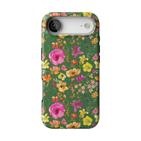 Green Watercolor Flowers Tough Phone Case for iPhone 17 Air - The Urban Flair