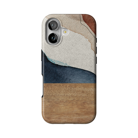 Rustic Watercolor & Wood Print Tough Phone Case for iPhone 17 - The Urban Flair