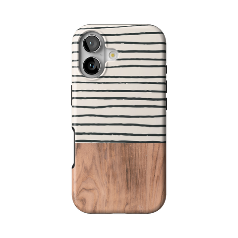Striped Wood Print Tough Phone Case for iPhone 17 - The Urban Flair
