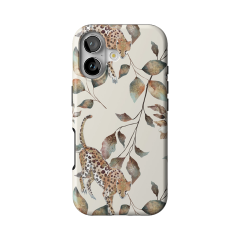 Autumn Cheetah Botanical Tough Phone Case for iPhone 17 - The Urban Flair