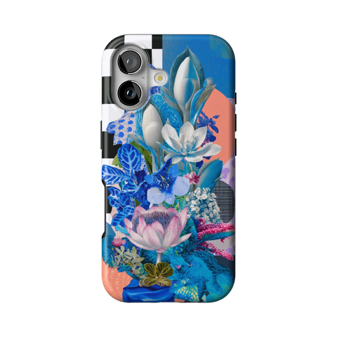 Blue Lotus Botanical Collage Tough Phone Case