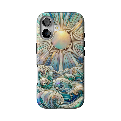 Sun Rays & Ocean Waves Stained Glass Tough Phone Case for iPhone 17 - The Urban Flair