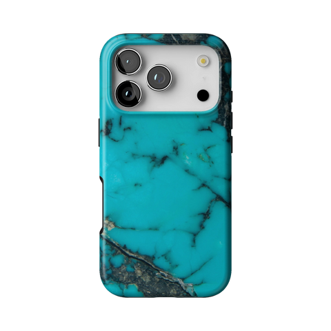 Turquoise Stone Print Tough Phone Case for iPhone 17 Pro - The Urban Flair