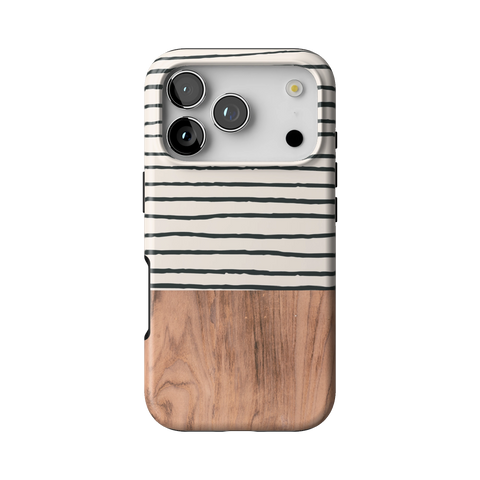 Striped Wood Print Tough Phone Case for iPhone 17 Pro - The Urban Flair