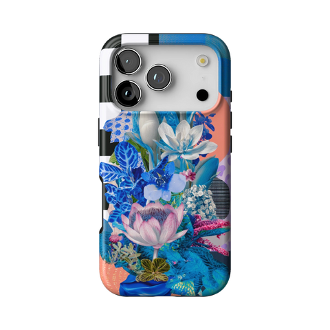 Blue Lotus Botanical Collage Tough Phone Case