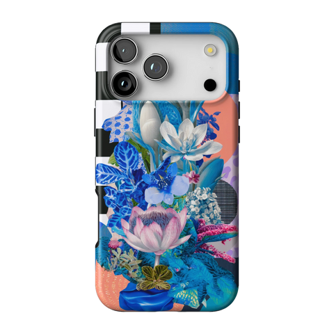 Blue Lotus Botanical Collage Tough Phone Case