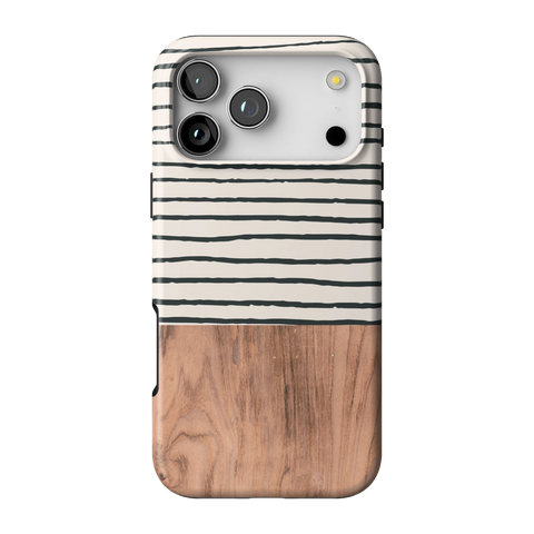 Striped Wood Print Tough Phone Case for iPhone 17 Pro Max - The Urban Flair