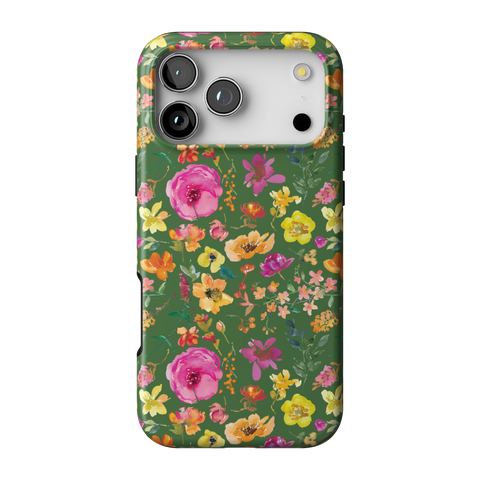 Green Watercolor Flowers Tough Phone Case for iPhone 17 Pro Max - The Urban Flair