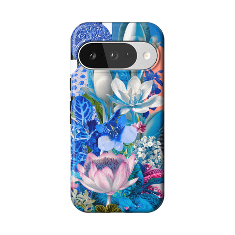 Blue Lotus Botanical Collage Tough Phone Case for Pixel 10 - The Urban Flair