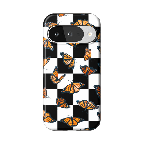Checkered Monarch Butterfly Tough Phone Case for Pixel 10 - The Urban Flair