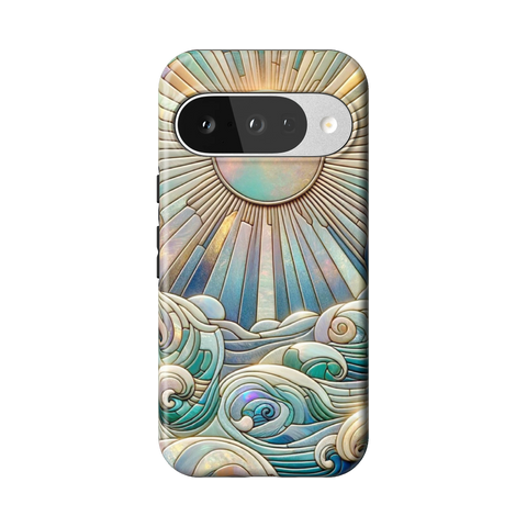 Sun Rays & Ocean Waves Stained Glass Tough Phone Case for Pixel 10 - The Urban Flair