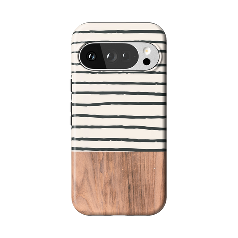 Striped Wood Print Tough Phone Case for Pixel 10 Pro - The Urban Flair
