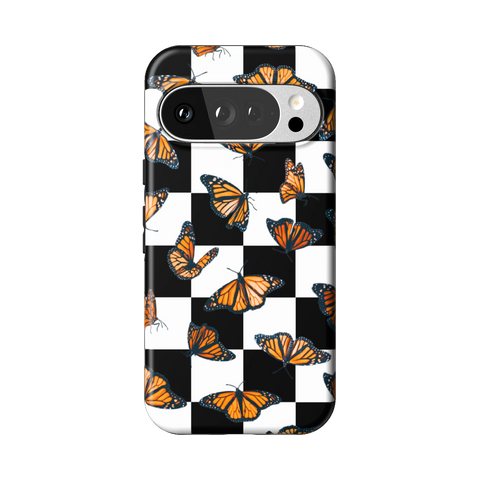 Checkered Monarch Butterfly Tough Phone Case for Pixel 10 Pro - The Urban Flair