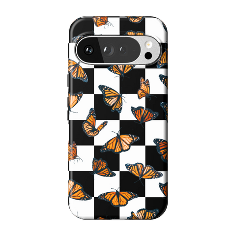 Checkered Monarch Butterfly Tough Phone Case for Pixel 10 Pro XL - The Urban Flair
